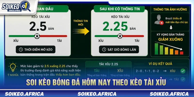Kèo Bóng Đá Hôm Nay: Handicap, 1X2 & Tài Xỉu Minh họa tài xỉu trong kèo bóng đá hôm nay